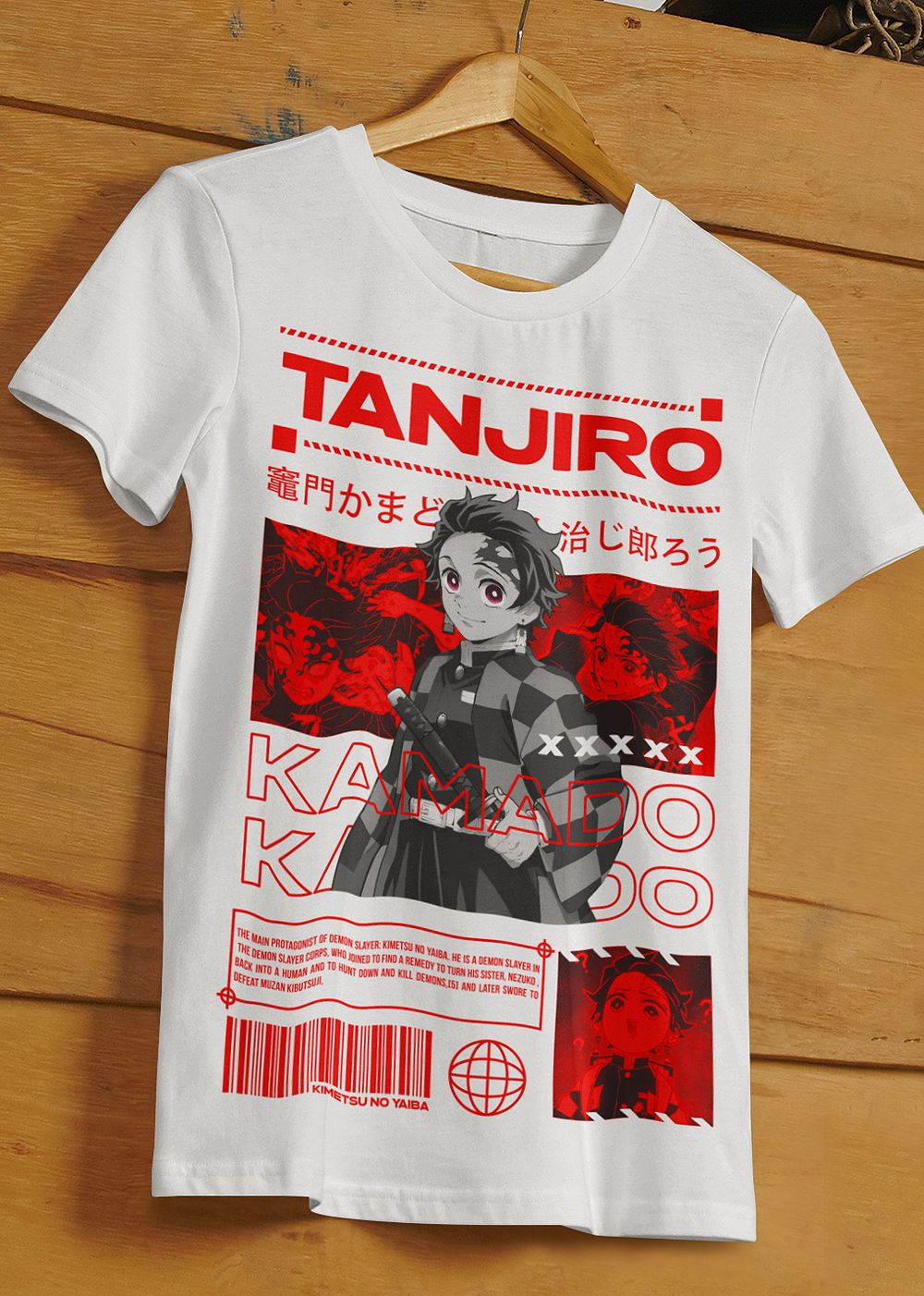 tanjiro text t-shirt